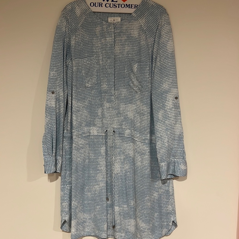 Blue and white lightweight summer dress